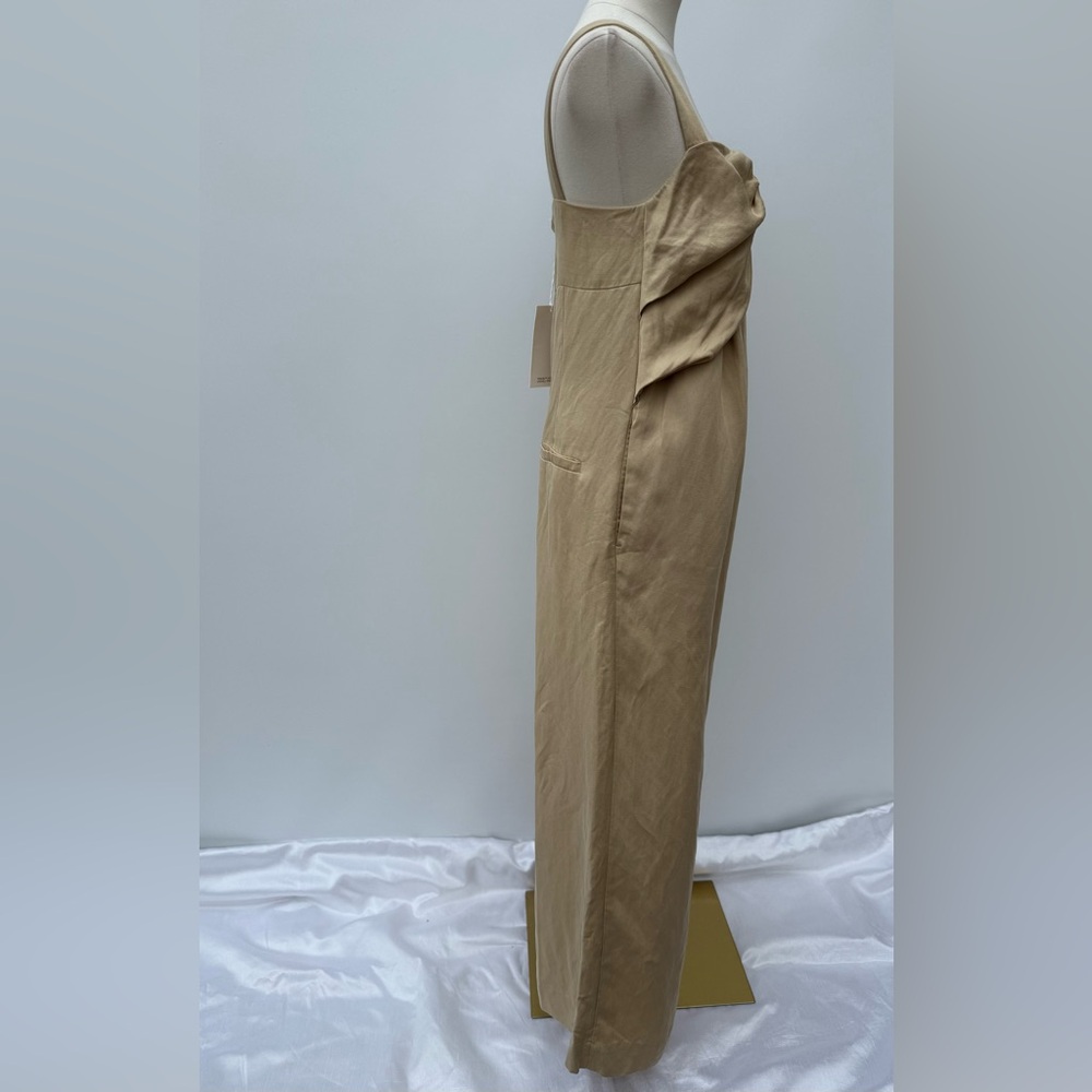 COS Tan Twist Front Wide Leg Jumpsuit Khaki Size 4 NWT Elegant Chic - Picture 7 of 15